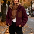 thumbnail image 4 of IUYRTFE Women's Fleece Full-Zip Hooded Jacket Winter Coat Casual Warm Outerwear with Pocket, 4 of 9