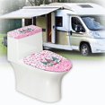thumbnail image 5 of HELLHERO Elastic Bottom Easy Care Set of 2 with Stretch Bathroom Toilet Cozy Set Toilet Seat Cover Stretch Fit, 5 of 6