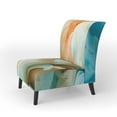 thumbnail image 2 of Designart "Blue And Green Fluid Ink Art" Upholstered Modern Accent Chair and Arm Chair, 2 of 5