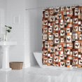 thumbnail image 2 of Rooster and Frame Brown Pattern Modern Waterproof Shower Curtain Set with 12 Hooks, Washable Decorative Bathroom Shower Curtain, 2 of 6