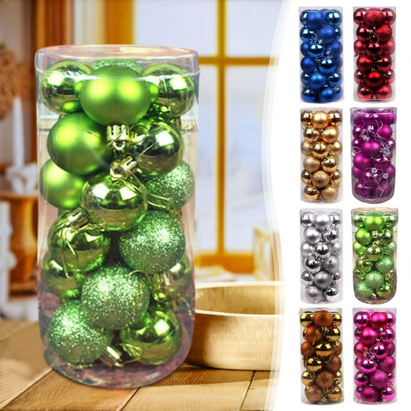 KOYPTL 24pc 2.36In Christmas Balls Ornaments for Xmas Christmas Tree,Shatterproof Bright Pearlescent Hanging Pendants for Porch Lawn Yard Holiday Fireplace Decorations for Birthday Home Wedding Party