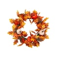 thumbnail image 3 of Yhmxh 18 Inch Fall Wreath for Front Door Decor, Artificial Maple Leaves Pumpkins Sunflower Wreath Decor, Farmhouse Autumn Harvest Wreath for Window Porch Thanksgiving & Outdoor Decor, 3 of 6