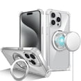 thumbnail image 3 of For Apple iPhone 16 Pro Max (6.9") Magnetic [Compatible with Magsafe] with 360° Rotatable Ring Holder Invisible Stand Transparent Cover ,Xpm Phone Case [ Clear ], 3 of 7