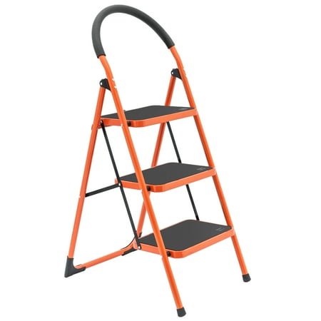 Large Step Stool - UbesGoo Anti-Slip 2/3/4 Step Ladder, Lightweight EN131 Adjustable Sturdy Steel Frame Large Folding Platform Step Stool Ladder with Handgrip & Wide Pedal, 330lbs Capacity, for Home Cleaning Painting