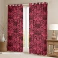 thumbnail image 2 of Homewish Bohemian Skull Damask Blackout Curtains,Happy Halloween Curtains Pack of 2 (42x84 Each),Pink, 2 of 6