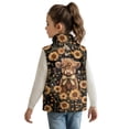 thumbnail image 2 of Xoenoiee Highland Cattle Sunflower Print Fleece Outerwear Vests for Girls, Big Little Kids Sleeveless Zipper Coat Jacket Winter Spring Fall Warm Fleece Vest with Pockets, 5-6 Years, 2 of 7