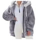 thumbnail image 1 of Gibobby Chamarra Sherpa para mujer, Abrigos de Invierno para Mujer, Chaquetas largas con Capucha de Forro Polar difuso con Bolsillos(Gris,CH), 1 of 5