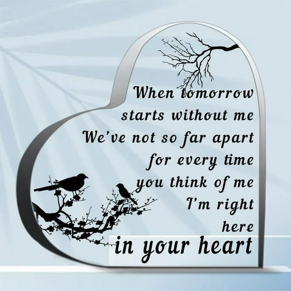 Sympathy Gifts Memorial Bereavement Gifts Keepsake Ornament Gifts For Loss Of A Loved One Desk Hear Gifts For Women Men,Acrylic Heart Keepsake,4x4 inch