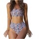 thumbnail image 1 of Mujeres sexy con almohadilla en el pecho sin aros Estampado digital Cintura alta Bikini dividido Fridja  nalpqowj59361, 1 of 9
