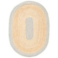 thumbnail image 2 of SAFAVIEH Braided Carina Bordered Reversible Area Rug, Silver/Natural, 6' x 9' Oval, 2 of 11