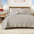 thumbnail image 5 of Floral Quilt Set - Lightweight, Soft, All-Season - 2-Piece Reversible Floral Bedding Set (Twin / Twin XL, Neutral Vines), 5 of 6