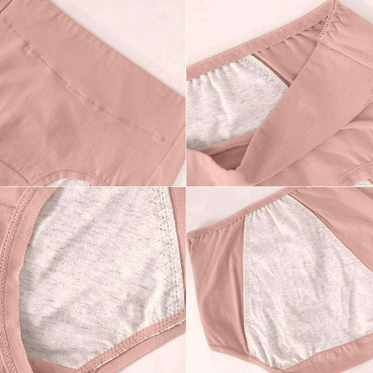 Baywell Womens 4 Pack Menstrual Period Underwear Plus Size Physiological  Panties Mid Waist Cotton Postpartum Ladies Panties Menstrual Leak Proof