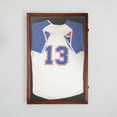 thumbnail image 6 of BizChair 24x36 Jersey Display Case with Solid Pine Wood Frame, UV Treated Acrylic Window, Velvet Backing Board, and Anti-Theft Lock in Mahogany, 6 of 13