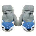 thumbnail image 1 of Kids Knit Mittens Fox Winter Mittens Warm Mittens with Lanyard for Christmas, 1 of 10