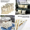 thumbnail image 3 of Efavormart Set Of 4 | 18" White/Gold Foil Geometric Print Throw Pillow Covers, Velvet Square Sofa Cushion Covers, 3 of 11