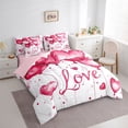 thumbnail image 6 of jejeloiu Cute Love Balloon 7 Pieces Bedding Comforter Set,Happy Valentine's Day Full Bedding Set For Girls Women Reversible, 6 of 7