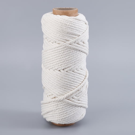 Pandabeads Milky White Premium Cotton Macrame cord - 4mm x 100M DIY Craft Weaving String
