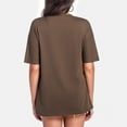 thumbnail image 6 of Summer Tops for Women Casual Loose Fit Solid Color Tee Breathable Short Sleeve T Shirt For Daily Wear Ladies Dressy Tops Blouses Women under 20 plus Size Summer Blouse Athletic Fit Brown S, 6 of 6
