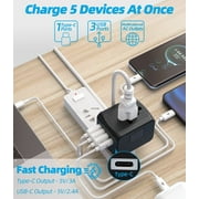 Universal Travel Adapter, Meromore European Travel Plug Adapter with Type C, Black