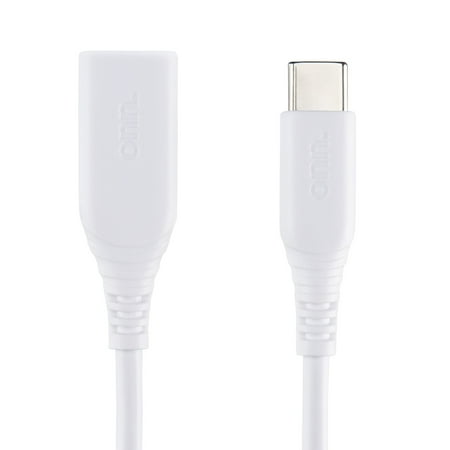 onn. USB-C Extension Cable, White, 6'