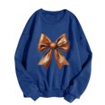 thumbnail image 2 of Womens Graphic Sweatshirt Lightweight Casual Crew Neck Long Sleeve Sweatshirts Blue 2XL, 2 of 4