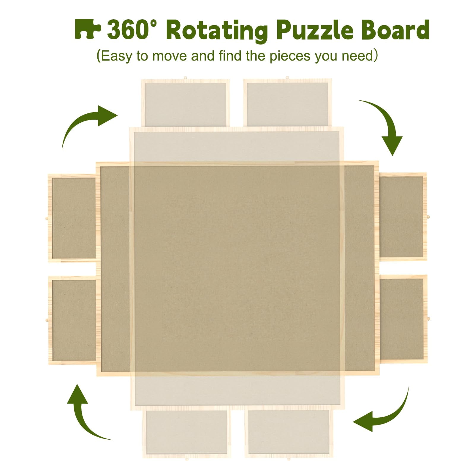 1500 Piece Puzzle Board with Drawers and Cover, Adjustable Tilting Puzzle Board, Portable Wooden Jigsaw Puzzle Table for Adults as a Gift