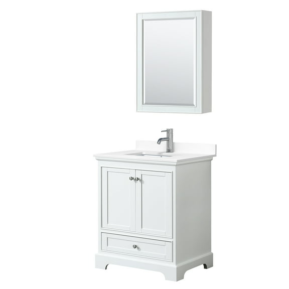Wyndham Collection Wcs202030s-Vca-Med Deborah 30" Free Standing Single Basin Vanity Set -