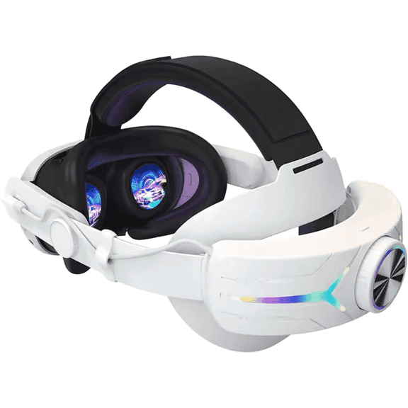 12000mah Rechargeable Battery Head Strap Compatible with Meta Quest 3/3S Headband VR Accessory With RGB Light