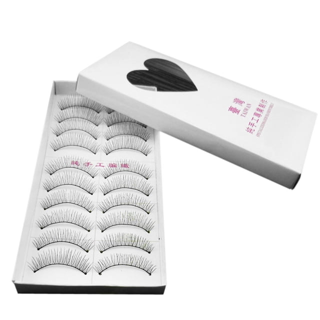 Pestañas postizas 10 pares de pestañas de moda Natural maquillaje de ojos Pestañas postizas largas escasas(Buy 2 save 10%)