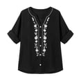 thumbnail image 3 of Gytharion Women's Spring and Summer Half Sleeves Cardigans V Neck Casual Solid Color Cardigan Cotton and Linen Button Front Tops, 3 of 4