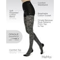 thumbnail image 3 of MeMoi Baroque Patterned Cotton Blend Sweater Tights - Womens - Female, Large/X-Large, Black, 3 of 12