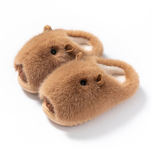 Zapatillas de capibara, lindas zapatillas de peluche de animales for mujer, zapatos cálidos y acogedores de invierno for casa