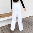 thumbnail image 5 of Dress Pants for Women Business Casual Work Pants High Waisted Fold over Loose Wide Leg Flowy Dressy Slacks(X-Large,White), 5 of 5