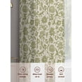 thumbnail image 7 of Green Floral Semi Sheer Curtains 84 Inch Length 2 Panels Set, Vintage Rustic Botanical Spring Sheer Kitchen Curtain Privacy Voile Window Curtain for Living Room Bedroom Rod Pocket Drapes, 7 of 7