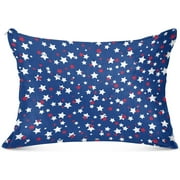 Bestwell Patriotic Stars Plush Pillowcase,Luxury Soft King Pillow Case for Hair and Skin, Standard Size Pillow Covers with Zipper Closure,20x40in #1068