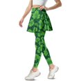 thumbnail image 3 of FUIALDOLG Green Leaves Skirted Leggings with Pocket St Patrick Day Active Skort Athletic Ruffle Pleated Golf Skirt with Leggings Celebrate Holiday Party Outfits,Size M, 3 of 7