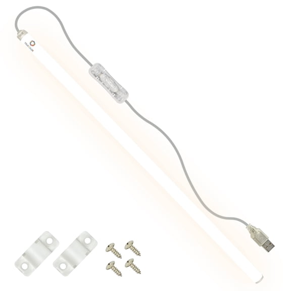TrueColor USB-Powered LED Light Bar 24” - Easy to Install LED Light Bar with Frosted Cover, 3M Tape Included - Lasts up to 100,000 Hours (Soft White)