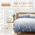 thumbnail image 6 of Ombre Blue Stripes Bedding Duvet Cover Set Queen Size 4 Pieces Striped Lines Waves Gradient Bedding Set with Zipper Closure, 1 Comforter Cover 90x92 Inches 1 Flat Sheet & 2 Pillow Cases, 6 of 7