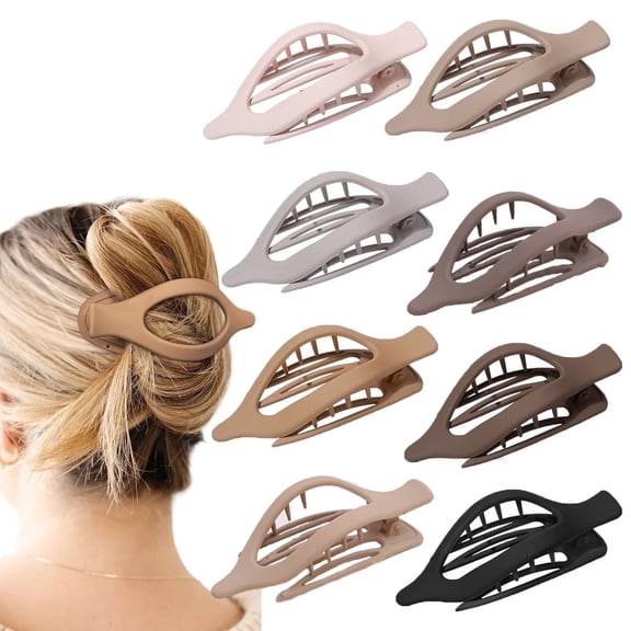 French Concord Hair Clips Claw - 8Pcs Side Slide Volume Clips for Women Girls Thick or Thin Hair