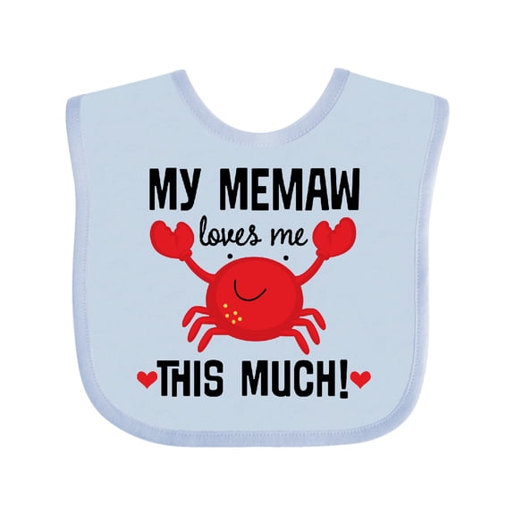 Inktastic Memaw Loves Me Grandson Boys or Girls Baby Bib