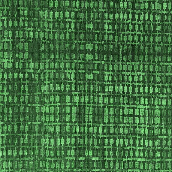 Ahgly Company Indoor Square Abstract Emerald Green Modern Area Rugs, 4' Square