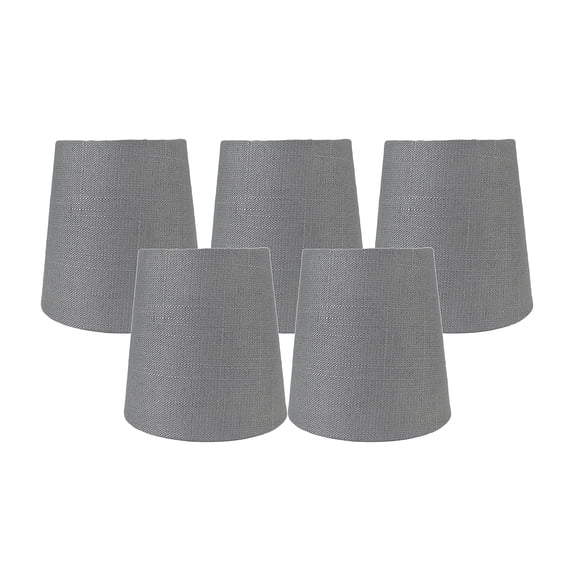 Meriville Set of 5 Graphite Linen Clip On Chandelier Lamp Shades, 3.5-inch by 4.5-inch by 4.5-inch