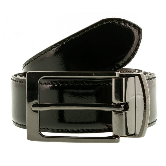 Romeo Gigli C956/3R NERO.MORO Black/Brown Leather Adjustable Mens Belt for mens