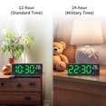 thumbnail image 5 of REGALWOVEN Voice Wake-Up Alarm Clock, Large LED Display, Dual Alarms, USB Charging Ports Dimmable Display for Bedroom/Dorm White 6.8"L x 0.9"W x 2.6"H, 5 of 6