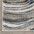 thumbnail image 5 of Well Woven Custom Size Runner - Choose Your Length - Stille Grey Blue Abstract Geometric Stripes 31 Inches Wide x 18 Feet Long Runner (31" x 18' Runner) Rug, 5 of 5