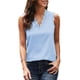 thumbnail image 1 of Camiseta de Tirantes Holgada Sin Mangas con Cuello en V y Encaje de Pestañas de Verano en Azul XL, 1 of 10