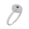 thumbnail image 2 of 925 Sterling Silver White Blue CZ Evil Eye Protection Ring Band - Size 8, 2 of 2