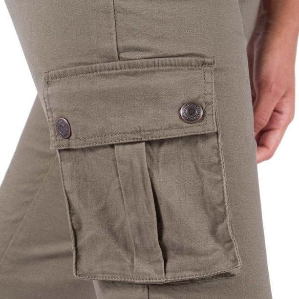 Joggers Cargo Oggi Mujer Corte Skinny Gabardina Verde Oscuro OGGI