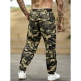 thumbnail image 2 of Men's Camouflage Pants Casual Military Army Combat Cargo Pants Leg-Bound Tapered Pants Multi-Pocket Drawstring Waist, 2 of 7