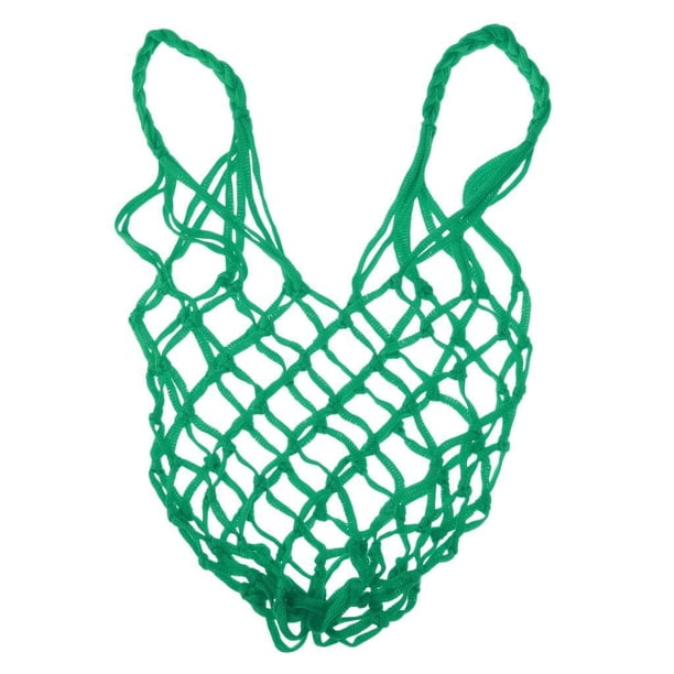 Greeniant Bolsa de malla para pelota de baloncesto, soporte para bolsa de red de almacenamiento de malla, color blanco y rojo Deportes y aire libre Verde